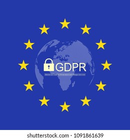 General Data Protection Regulation (GDPR). European GDPR concept flyer template. Vector illustration.