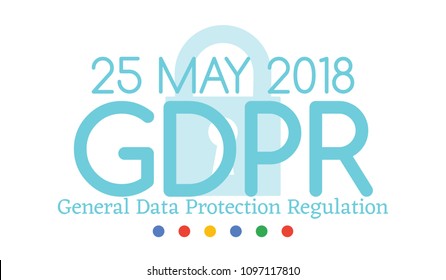 General Data Protection Regulation GDPR compliance or law is May 25th, 2018 year. Vector Horizontal Banner for website articles and posts for newspapers.