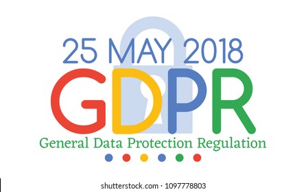 General Data Protection Regulation GDPR compliance or law is May 25th, 2018 year. Vector Horizontal Banner for website articles and posts for newspapers.