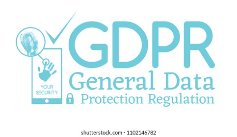 General Data Protection Regulation GDPR compliance or law is May 25th, 2018 year. Vector Horizontal Banner for website articles and posts for newspapers.