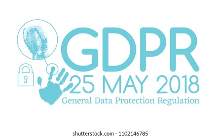 General Data Protection Regulation GDPR compliance or law is May 25th, 2018 year. Vector Horizontal Banner for website articles and posts for newspapers.