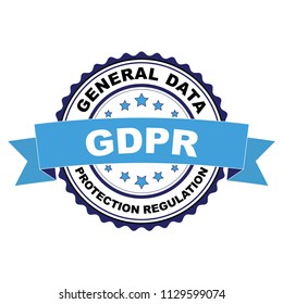 General Data Protection Regulation (GDPR) rubber stamp vector