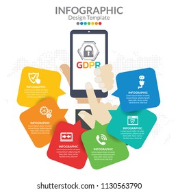 General Data Protection Regulation. GDPR concept infographic template.
