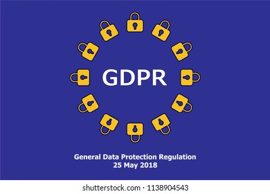 General Data Protection Regulation (GDPR) Concept Illustration - 25 May 2018
