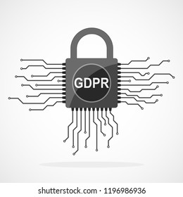 General Data Protection Regulation (GDPR). Vector illustration. GDPR symbol isolated