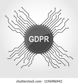 General Data Protection Regulation (GDPR). Vector illustration. GDPR symbol isolated