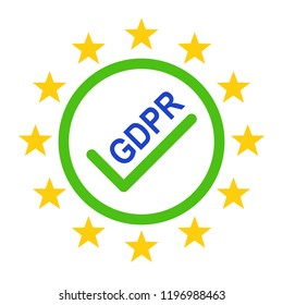 General Data Protection Regulation (GDPR). Vector illustration. GDPR symbol isolated