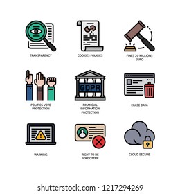 General Data Protection Regulation (GDPR) icons
