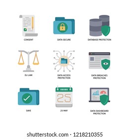 General Data Protection Regulation (GDPR) icons