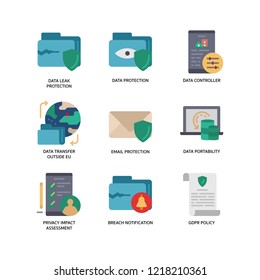 General Data Protection Regulation (GDPR) icons