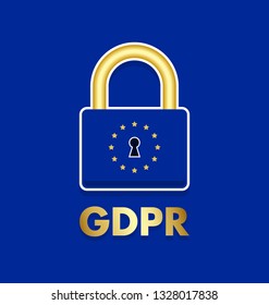 General Data Protection Regulation (GDPR) padlock icon. Vector illustration.