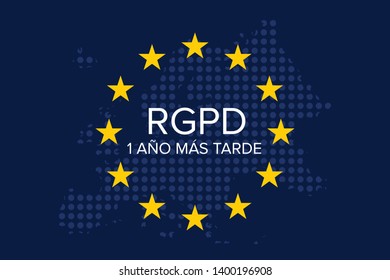 General Data Protection Regulation (GDPR) in spanish: El Reglamento General de Protección de Datos (RGPD), 2018-2019, 1 year later