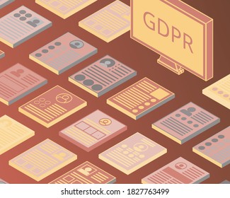General Data Protection Regulation or GDPR in Human Resources vector