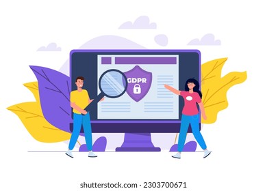 General Data Protection Regulation - GDPR iconcept. Vector illustration.