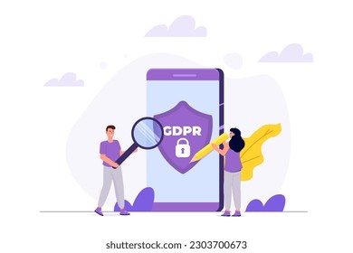 General Data Protection Regulation - GDPR iconcept. Vector illustration.