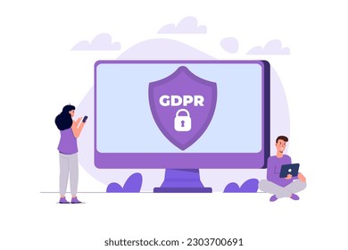General Data Protection Regulation - GDPR iconcept. Vector illustration.