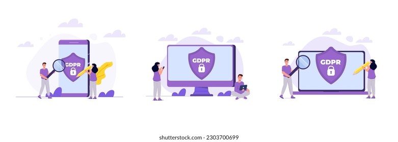 General Data Protection Regulation - GDPR iconcept. Vector illustration.