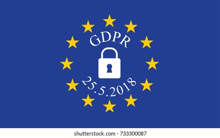 General Data Protection Regulation (GDPR) with padlock