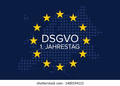 General data protection regulation german mutation: Datenschutz Grundverordnung fur Unternehmen (DSGVO), 2018 - 2019, 1 year on