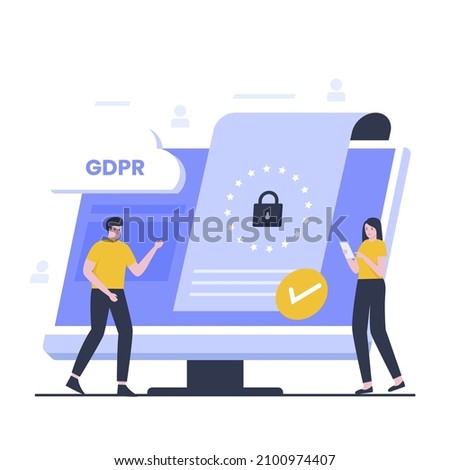 General data protection regulation illustration design concept. Illustrations for websites, landing pages, mobile apps, posters and banners