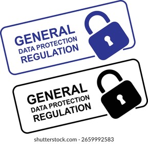 Etiquetas de Reglamento General de Protección de Datos con Iconos de Candado para Cumplimiento