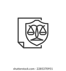 General Data Protection Regulation line icon. linear style sign for mobile concept and web design. GDPR document outline vector icon. Symbol, logo illustration. Vector graphics