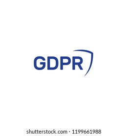 General Data Protection Regulation, logo, vector illustration, flat sticker, shield