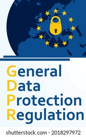 General data protection regulation notice. vector