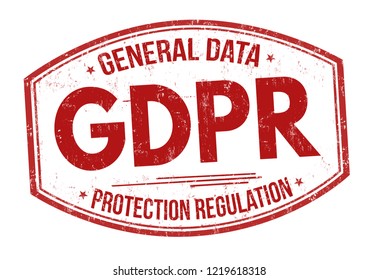 General Data Protection Regulation sign or stamp on white background, vector illustration