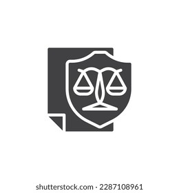 General Data Protection Regulation vector icon. filled flat sign for mobile concept and web design. GDPR document glyph icon. Symbol, logo illustration. Vector graphics