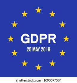 General Data Protection Regulation(GDPR). data 25 may 2018. Security technology background. EU flag. Vector illustration