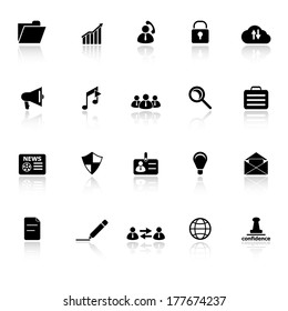 General document icons with reflect on white background, stock vector