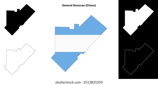 General Donovan department (Chaco) outline map set