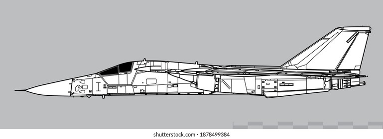 Vektorgrafik moderner Kampfflugzeuge. Seitenansicht. Bild für Illustrationen und Infografiken.