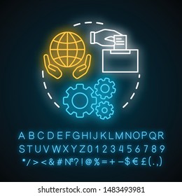General election neon light concept icon. Elections idea. Voting, choosing from political candidates, parties. Glowing sign with alphabet, numbers and symbols. Vector isolated illustration