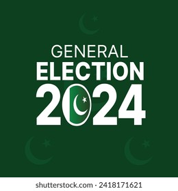 General election pakistan 2024. Social media vector post or template design.