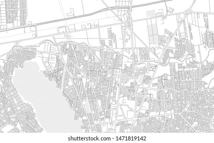 General Escobedo, Nuevo León, Mexico, bright outlined vector map with bigger and minor roads and steets created for infographic backgrounds.