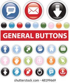 general glossy buttons set. vector