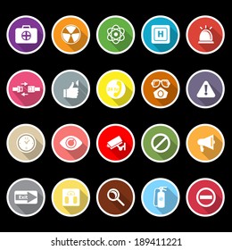 General health care icons with long shadow, stock vector