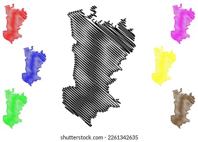 General Heliodoro Castillo municipality (Free and Sovereign State of Guerrero, Mexico, United Mexican States) map vector illustration, scribble sketch map