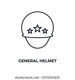 general helmet outline icon. Linear vector from fashion concept. Thin line general helmet icon isolated on white background