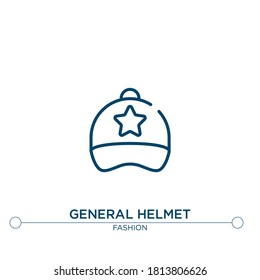 general helmet outline vector icon. simple element illustration. general helmet outline icon from editable fashion concept. can be used for web and mobile
