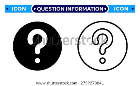 General Help Center and Question Information Vector Icon Set
