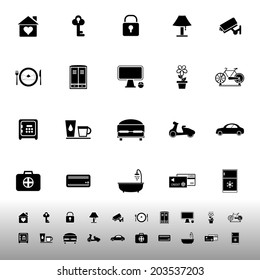 General home stay icons on white background, stock vector
