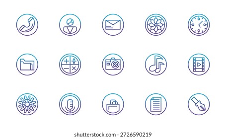 allgemeines Symbol-Set für Mobiltelefon oder Desktop