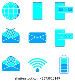 General icons about technology and communication