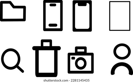 Los iconos generales diseñan el vector aislado en el fondo blanco. vector de icono simple