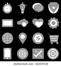 General icons on back background, stock vector