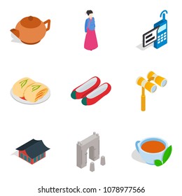 General improvement icons set. Isometric set of 9 general improvement vector icons for web isolated on white background