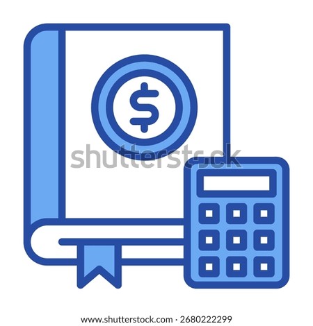 General Ledger Icon Blue Vector Illustration